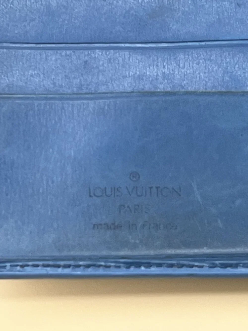 Louis Vuitton Blue Epi Leather Bifold Wallet With Coin Pocket
